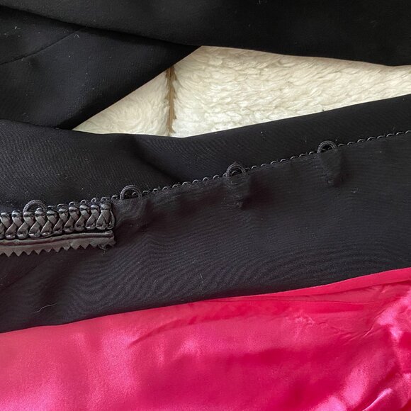 Vintage Cache Black Suit Jacket With Braided Faux Leather Piping – Size 0 - Picture 8 of 15